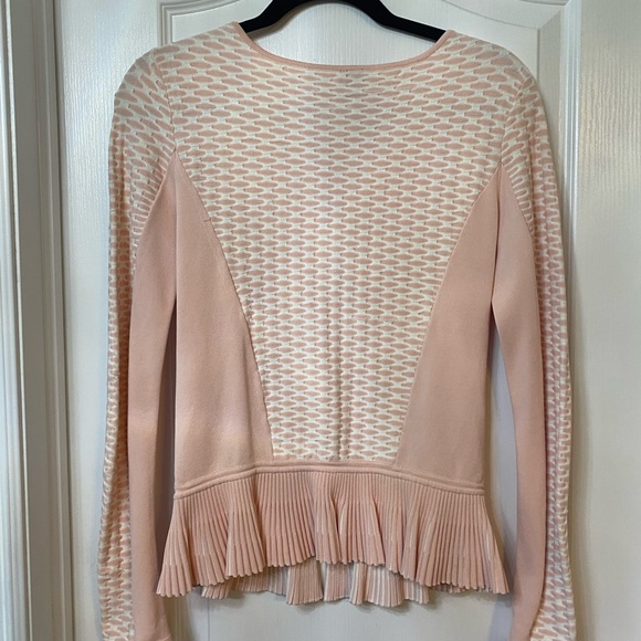 Gorgeous, Marciano, pink and white cardigan sweater with gold zipper, size M - Picture 4 of 5